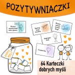 POZYTYWNIACZKI - 2 wersja kolorystyczna - 64 karteczki dobrych myśli dla chłopca i dziewczynki (1)