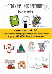 Gry i 50 świątecznych rysunków KROK PO KROKU - karty pracy