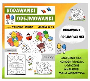DODAWANKI i ODEJMOWANKI  w zakresie do 10 - karty pracy 