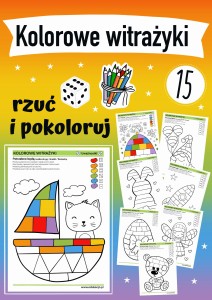 Kolorowe witrażyki - kolorowanki z kostką cz. 1